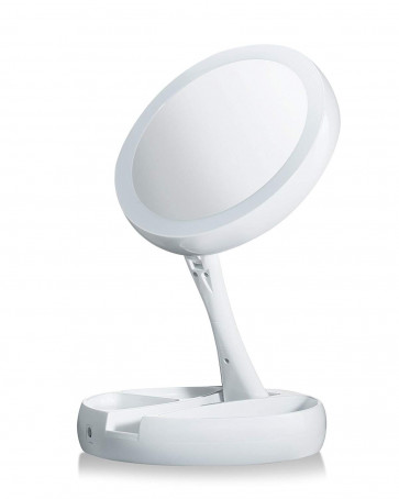 Emson My Foldaway Mirror Lighted Double Sided Vanity Mirror