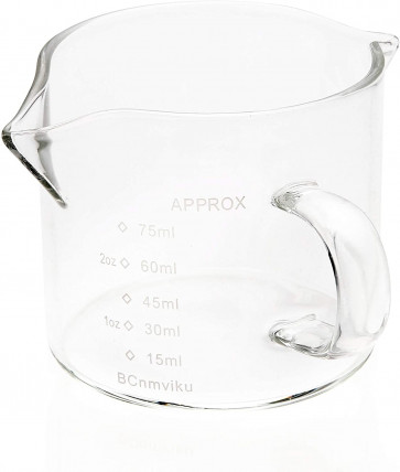 2X Marked Volume in 2oz and 70ml Barista Café Double Spouts Shot Espresso Coffee Handle Triple Pitcher 70ml 2oz