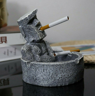 Moai Stone Statue Ashtray Decoration
