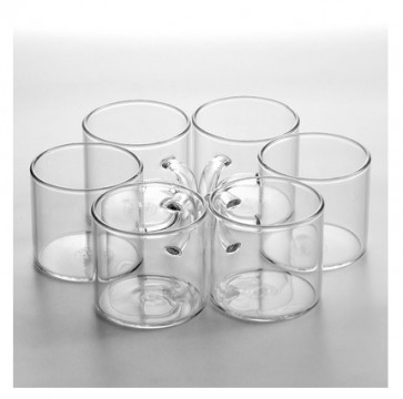 6x Café Barista Heat Resistant Glass Espresso Coffee Cup Dirty Ice Latte 125ml