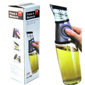 Press & Measure Olive Oil Vinegar Dispenser Herb Infuser