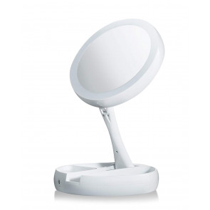 Emson My Foldaway Mirror Lighted Double Sided Vanity Mirror
