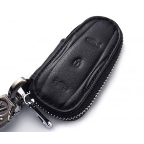 Tesla Leather Car Key Holder Ring 