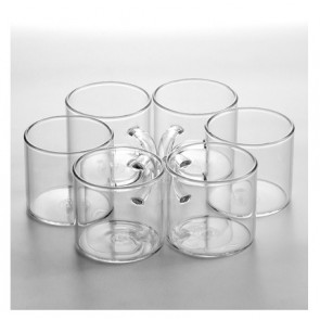 6x Café Barista Heat Resistant Glass Espresso Coffee Cup Dirty Ice Latte 125ml